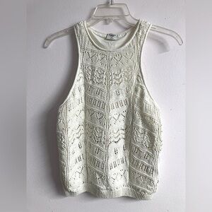 Abercrombie & Fitch Women’s Knitted Tank Top, Large, Cream, Lined